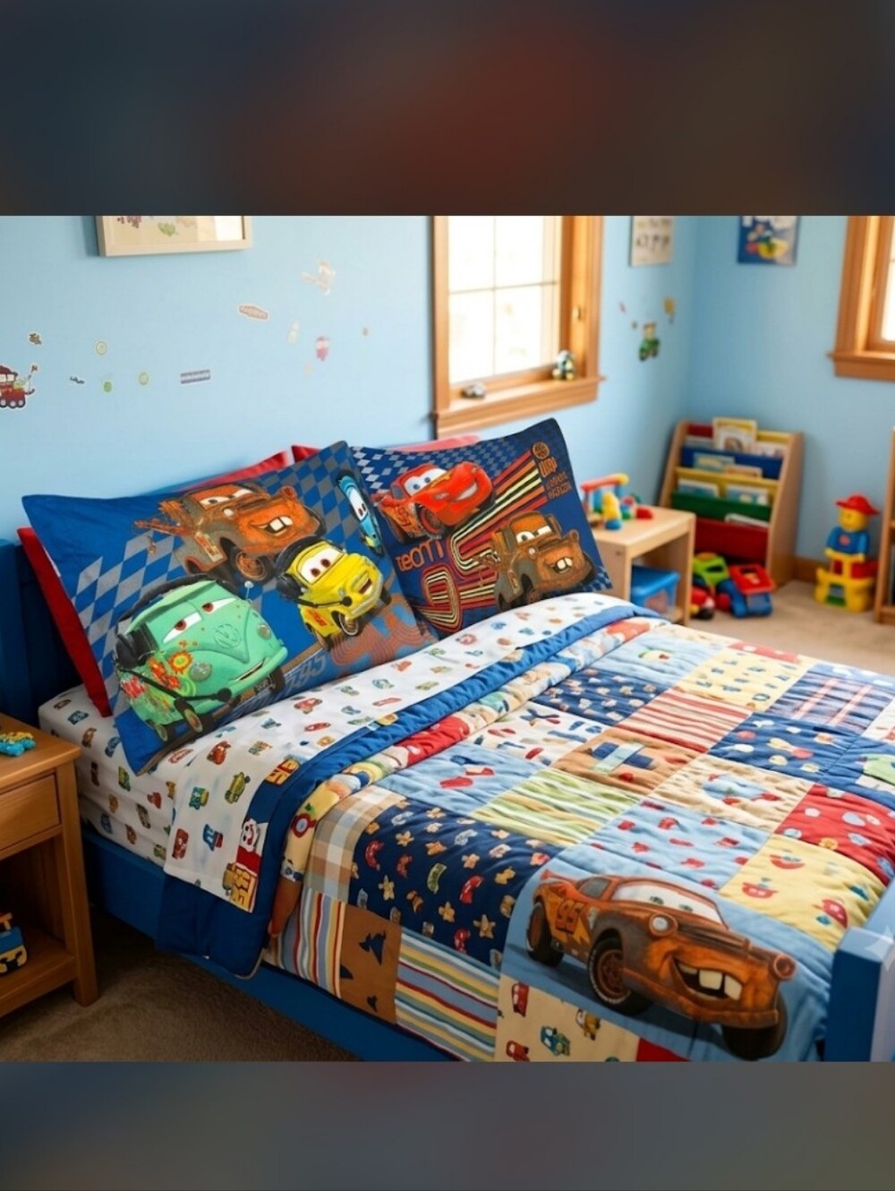 Disney Pixar Cars 2 Pillowcases Set Jay Franco Lightning McQueen Mater Luigi WGP